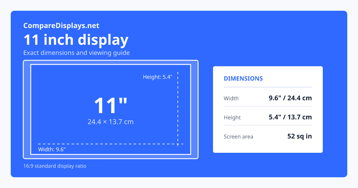 11 inch TV dimensions