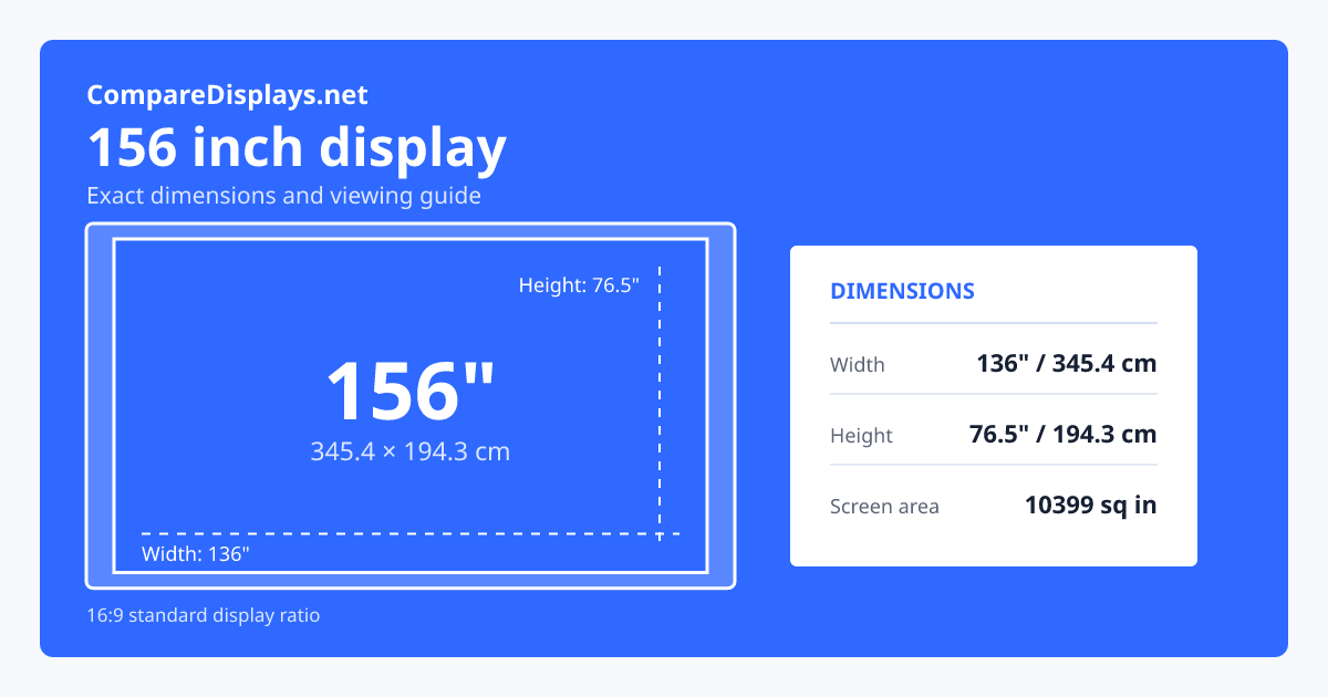 156 inch TV dimensions